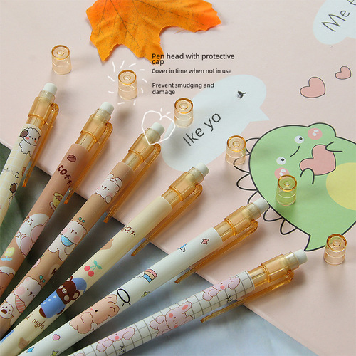High-quality automatic pencil, cute student stationery, activity pencil, cartoon bear and rabbit, refillable lead, drawing push pencil