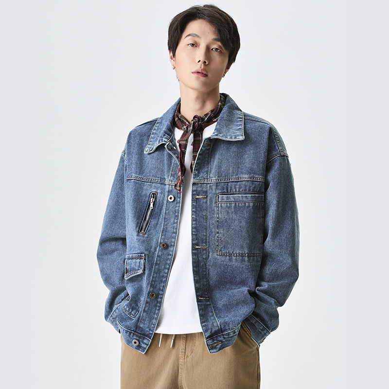 Men's Denim Jacket Plus Size Spring and Autumn Trendy Brand Men's Casual Versatile Men's Pants Top Clothing Men's Coat