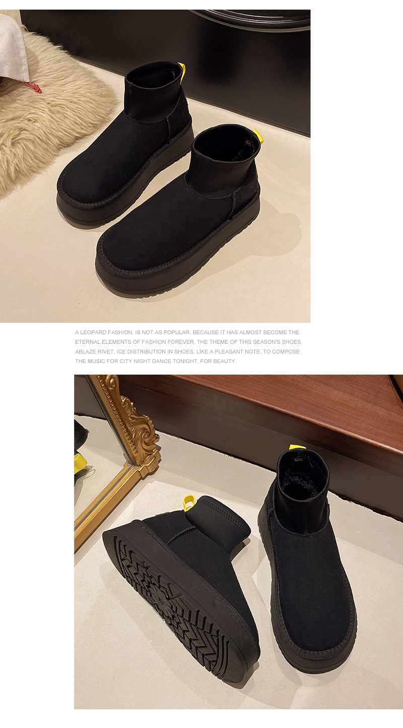 Scarpe da neve fredde del nord-est con suola spessa per le donne nell'inverno 2024, con pile aggiunto, impermeabili ispessite, antiscivolo e_voghion.com