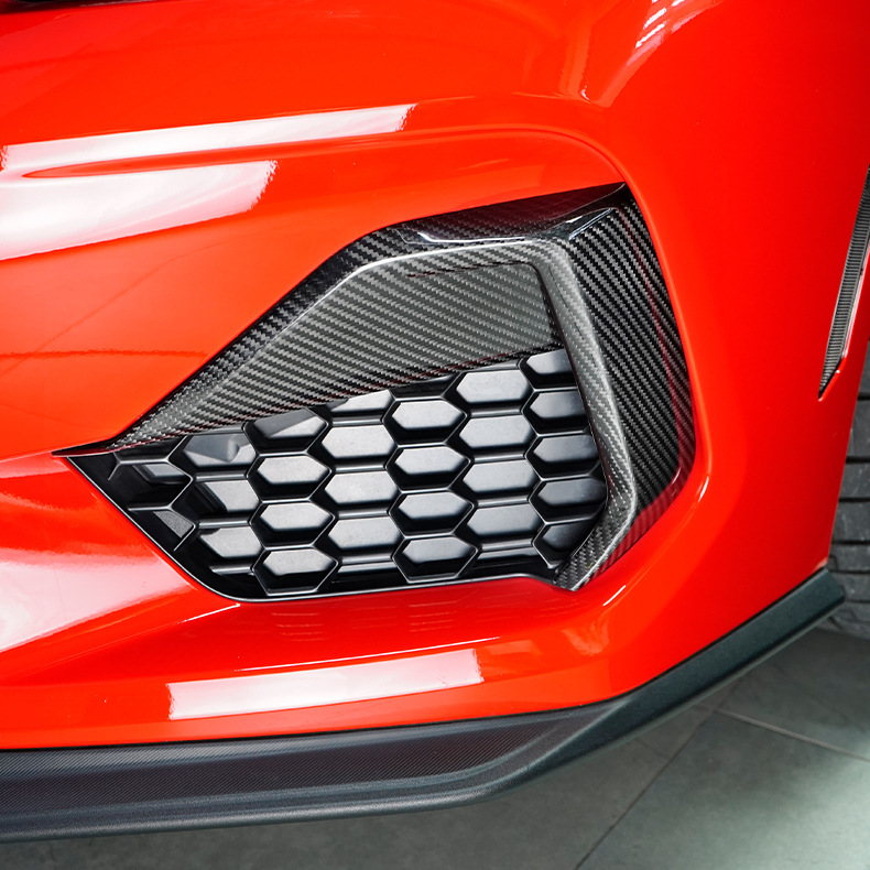 Cross-Border Suitable for 24 Mustang Fog Light Frame Covers, Real Dry Carbon Fiber Car Exterior Modification Parts, Decorative Frame Accessories