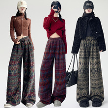 复古裤高腰印染裤保暖暖暖裤名族风