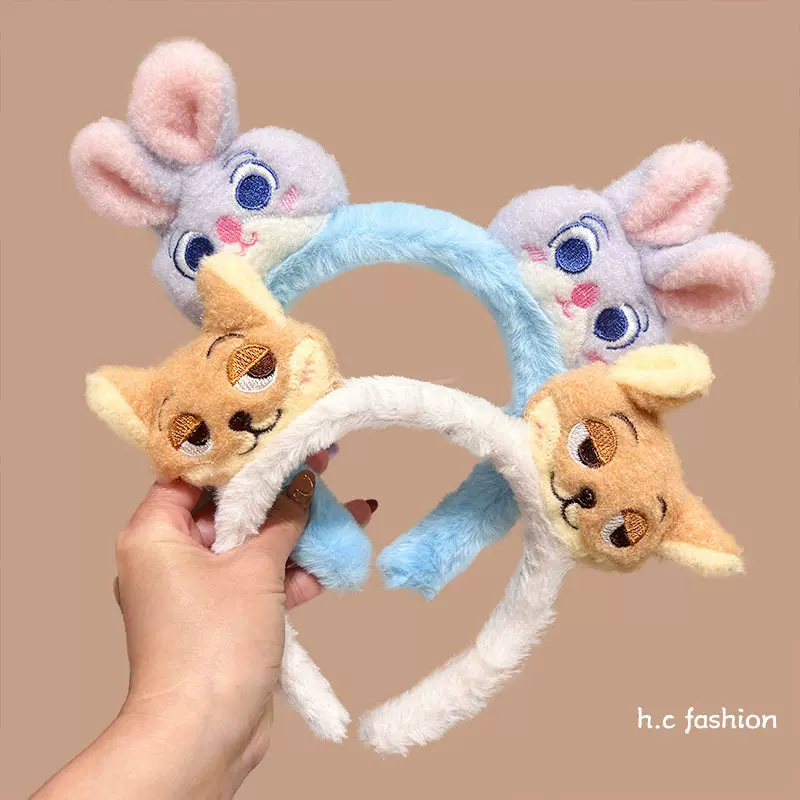 可爱卡通毛绒狐狸兔子发箍女童宝宝2025新款卡通可爱拍照打卡头饰
