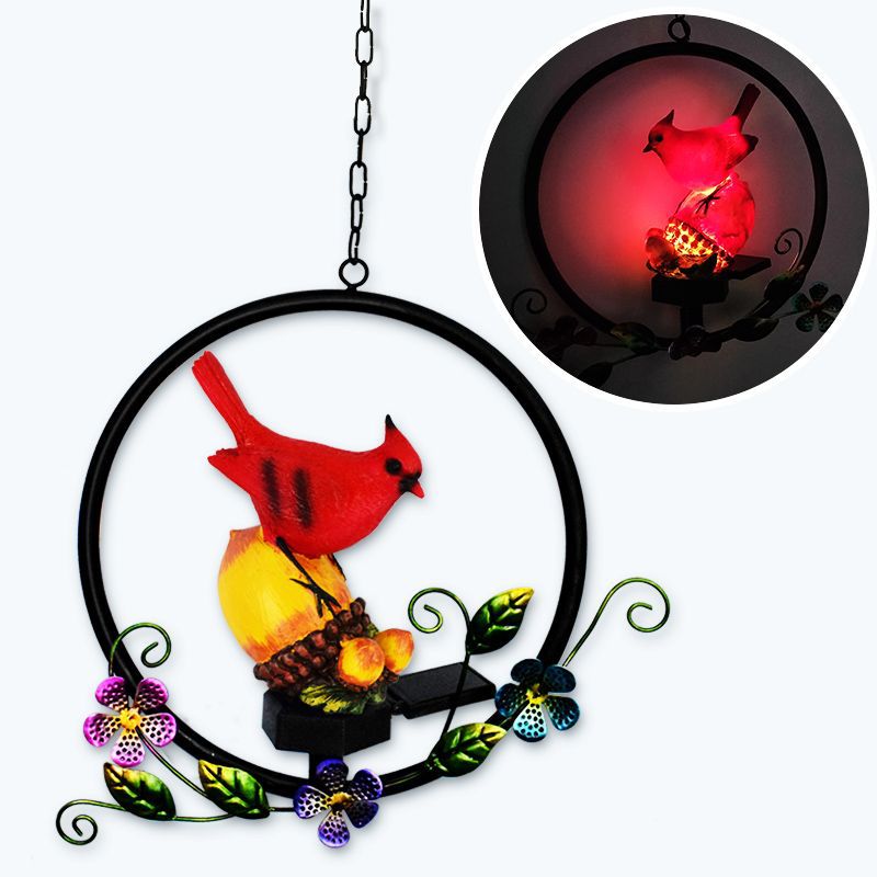 Nueva resina solar jardín Navidad pájaro de dibujos animados patio decoración jardinería al aire libre tierra plug balcón paisaje lámpara