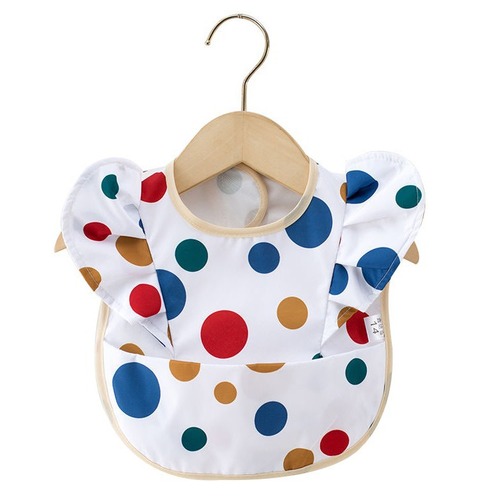 Children's rice pocket angel wings three-dimensional lace Korean style baby eating bib waterproof infant bib saliva napkin
