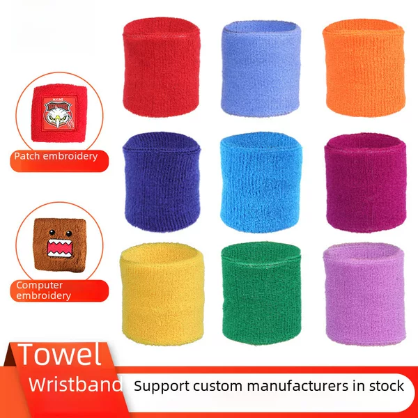 logo towel wrist guard outdoor fitness basketball knitted sweat-absorbent sports wrist guard badminton wrist guard wholesale