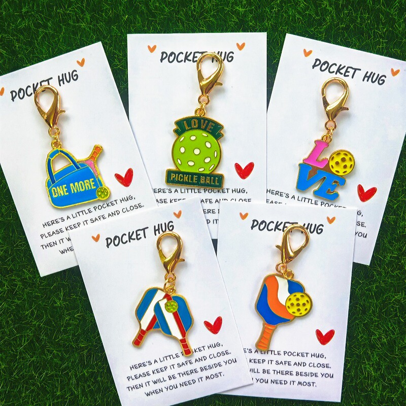 New Cartoon Pickleball-Themed Keychain, Fashionable Metal Enamel Keychain, Bag Accessory, Fan Gift