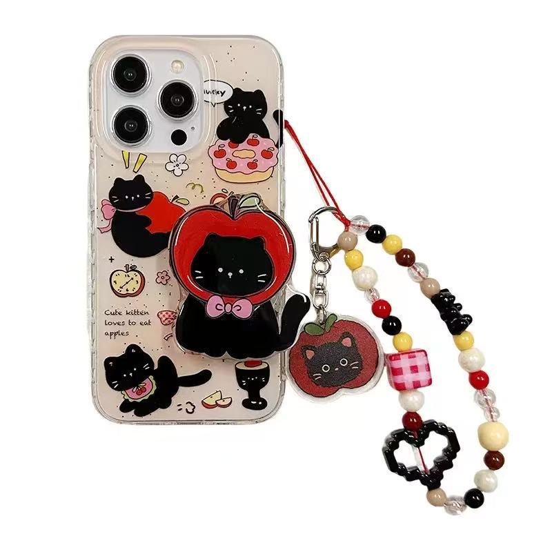 Funny ins lindo pastel gato para iphone16 soporte 15ProMax funda para teléfono 13 Apple 14P hembra