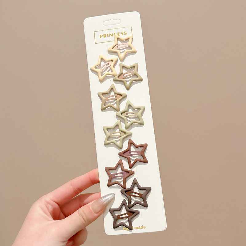 Horquilla de estrella colorida de dopamina, accesorio para el cabello para niños, horquilla con clip de flequillo lateral bonito para niñas, adorno para el cabello con clip BB.