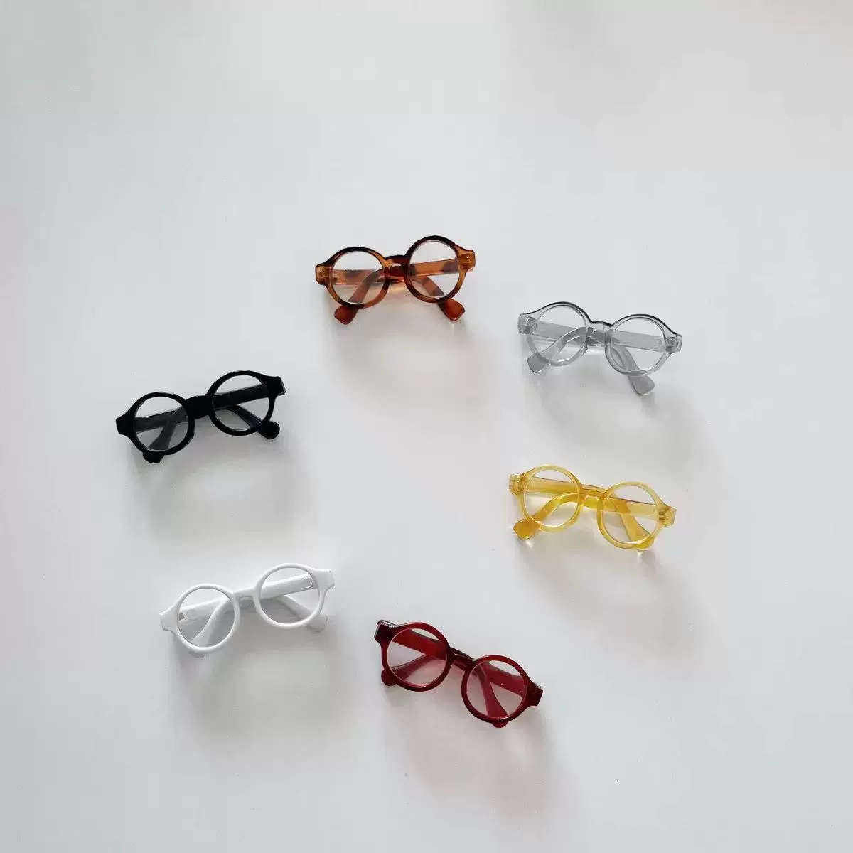 Очки для кукол, прозрачные очки, очки для домашних животных, милые круглые прямые очки, компактные декоративные зеркала, очки для кукол для домашних животных.