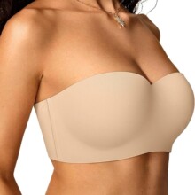 OEAK Womens Strapless Bras Underwire Non-Slip Tube Top Push
