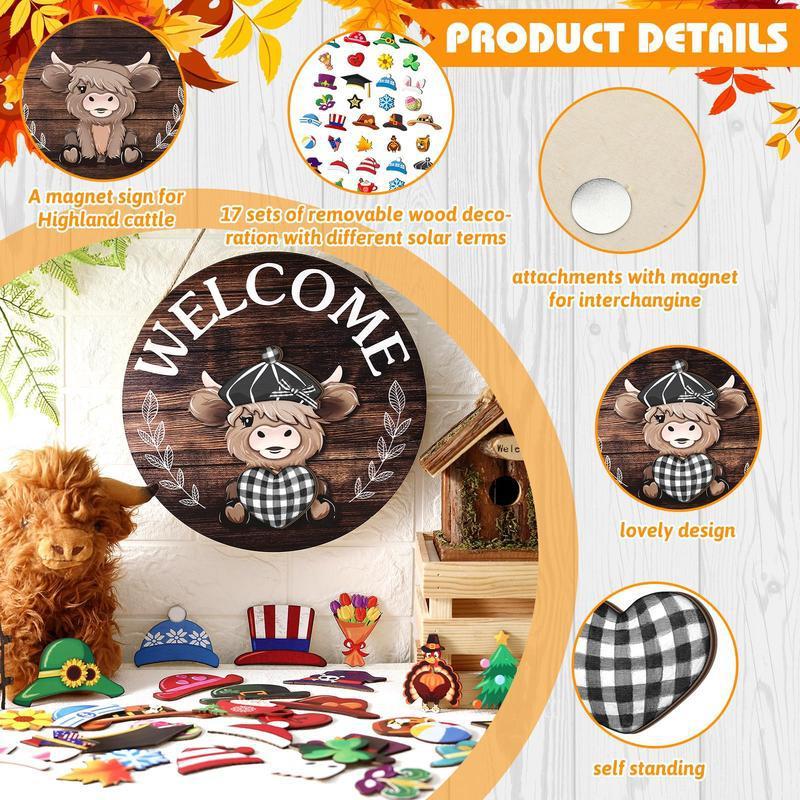 Christmas Halloween 35pcs Interchangeable Welcome Sign|undefined