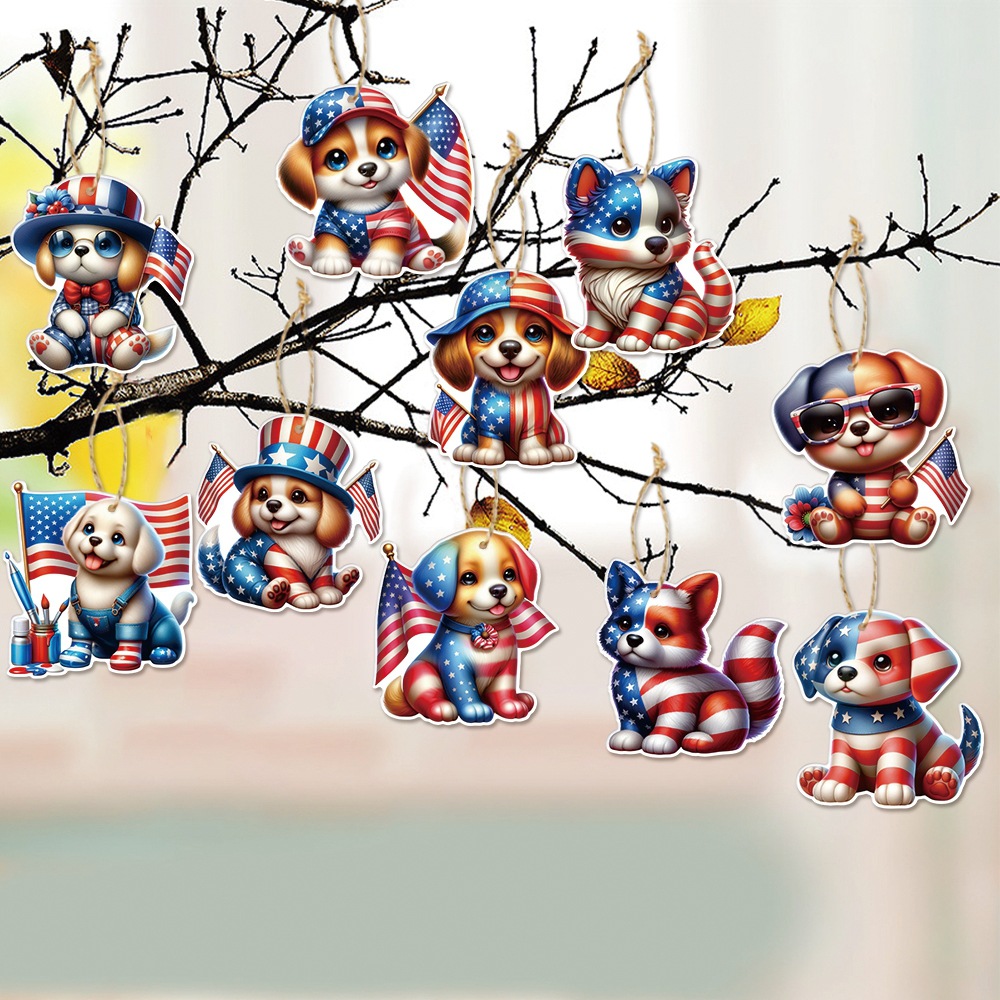 Nuevo colgante de decoración del Día de la Independencia de EE. UU., Regalo de fiesta del Día de la Independencia, colgante de decoración en maceta