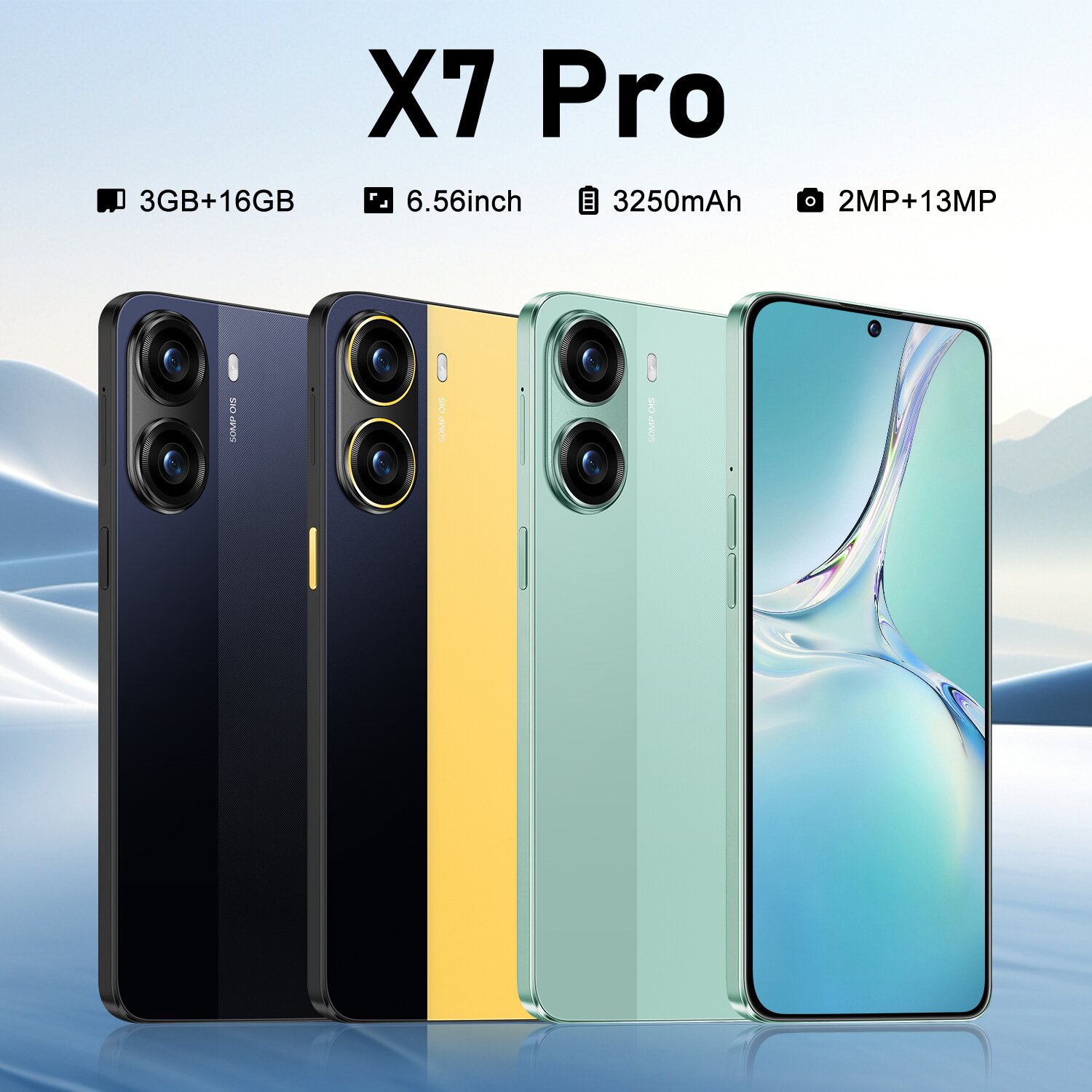 X7 Pro现货新款跨境3+16GB安卓智能手机外贸一体机源头可代发