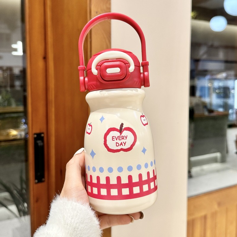 ドーパミンカラーマッチングカップ 316 ステンレス鋼子供用魔法瓶ケトル吸引可能とストレートダブルドリンクカップポータブルストローカップ|undefined