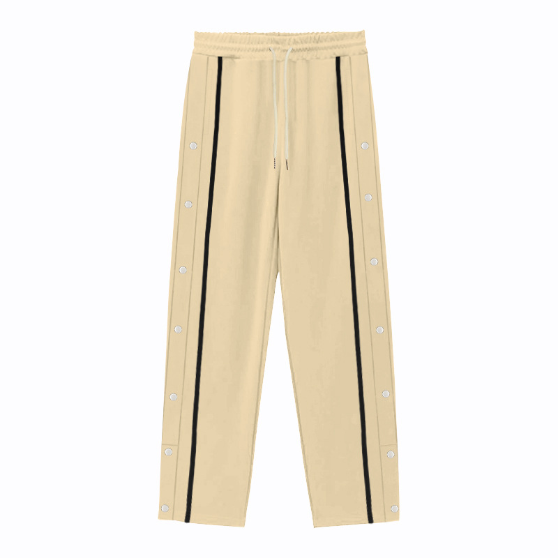 Europe, America 2025 Autumn New Men's Leisure Sports Straight-breasted Pants Trend Ruffian Handsome Line Color Split Casual_viptrois.com