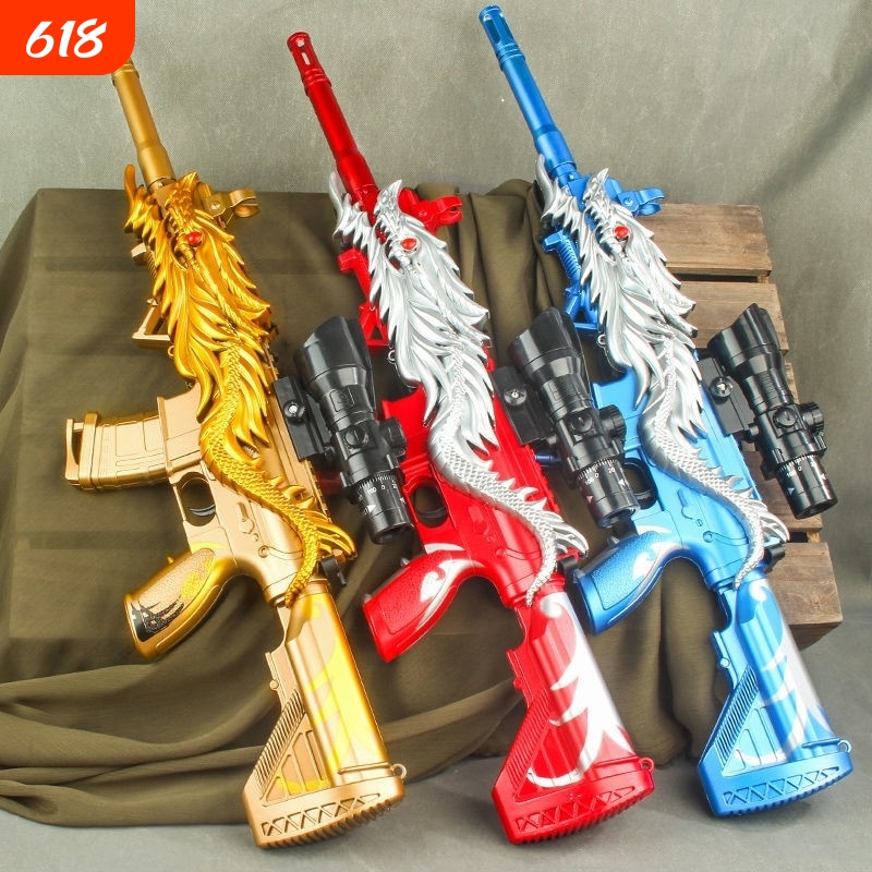 Toy gun for boys, big realistic golden soft bullet, new collection