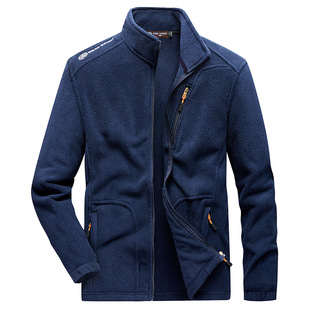Autumn and Winter New Outdoor Sports Thickened Fleece Clothes Men's Casual Fleece Collar Jacket Foreign Trade Fashion Brand Sweatshirt