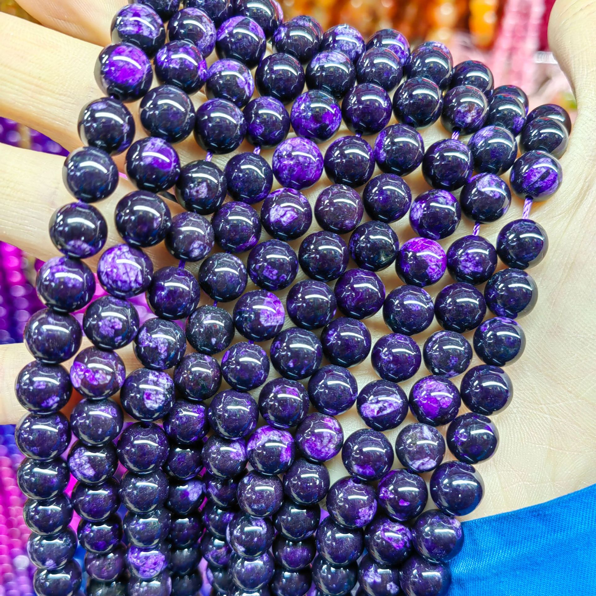 Sansheng piedra dorada bicolor esferas semiacabadas joyas diy accesorios al por mayor