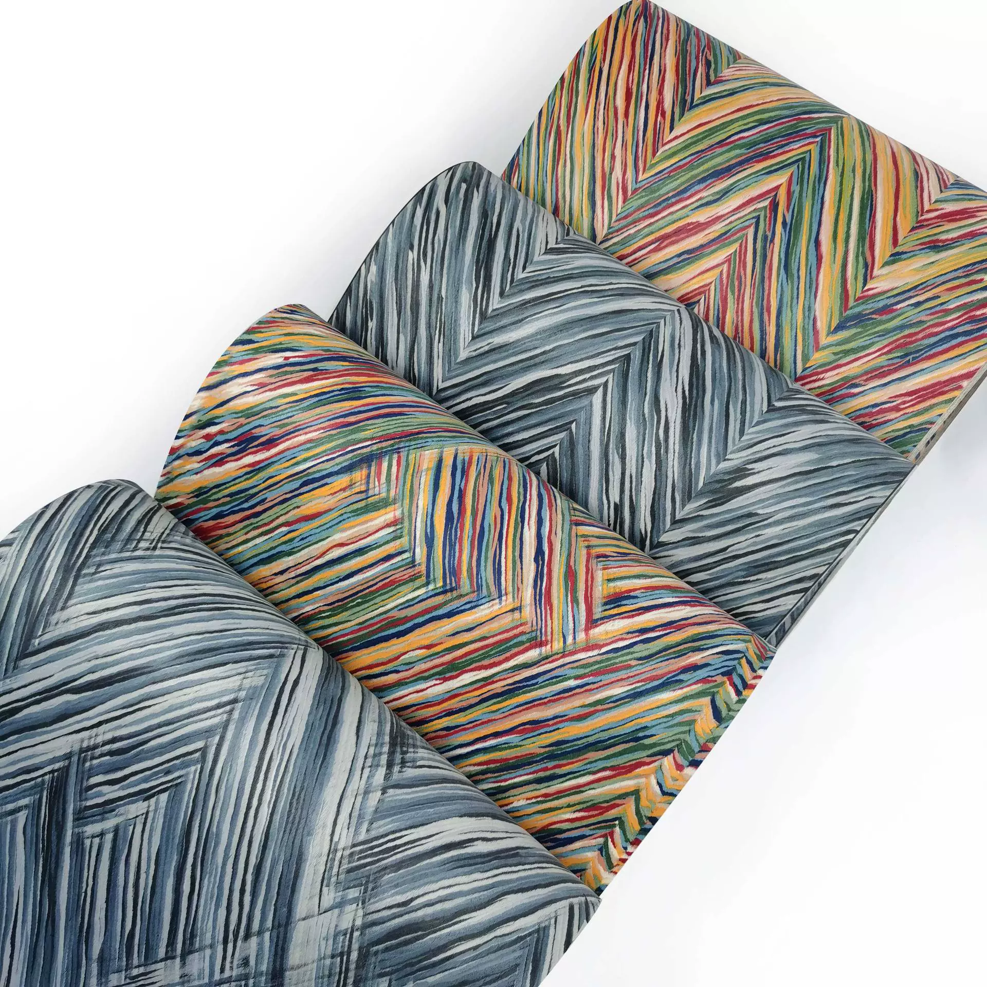 2024新款木制科技木皮水墨丹青背景墙贴画实木贴皮无纺工厂直发