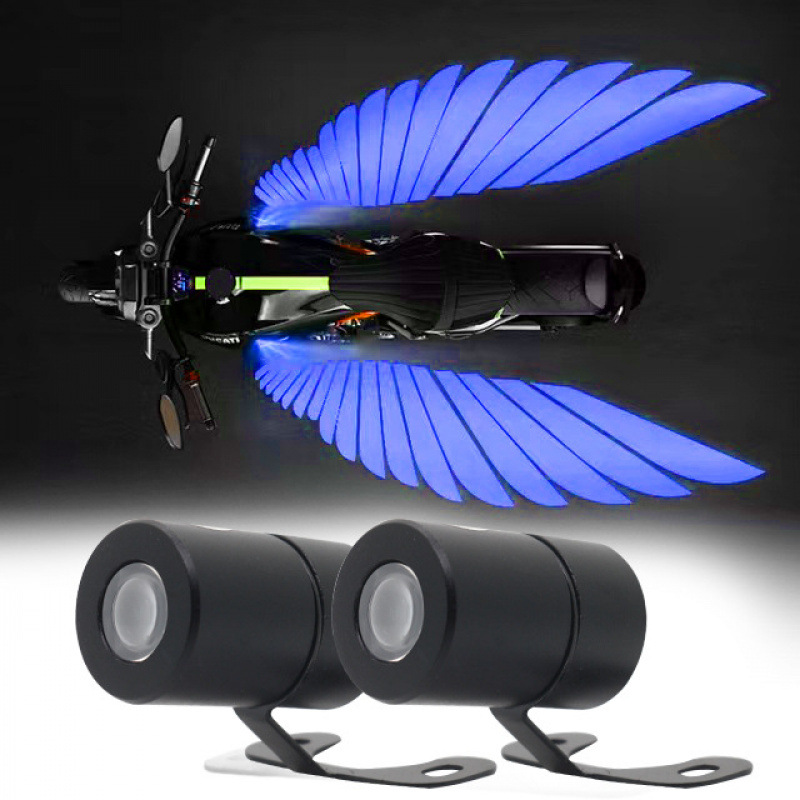 Nuevo colorido motocicleta lámpara de suelo ángel ala luz de bienvenida lámpara de proyección lámpara de alfombra image 9