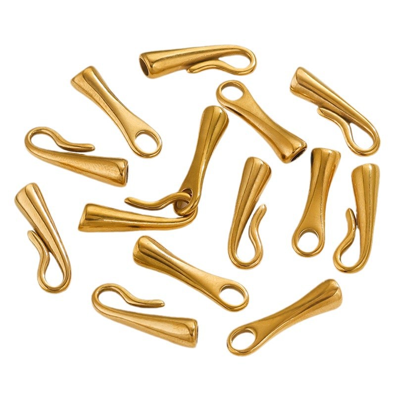 Brazalete de acero inoxidable gancho de pesca de bambú acero de titanio cuentas separador collar de perlas DIY cuentas accesorios de cuerda roja al por mayor