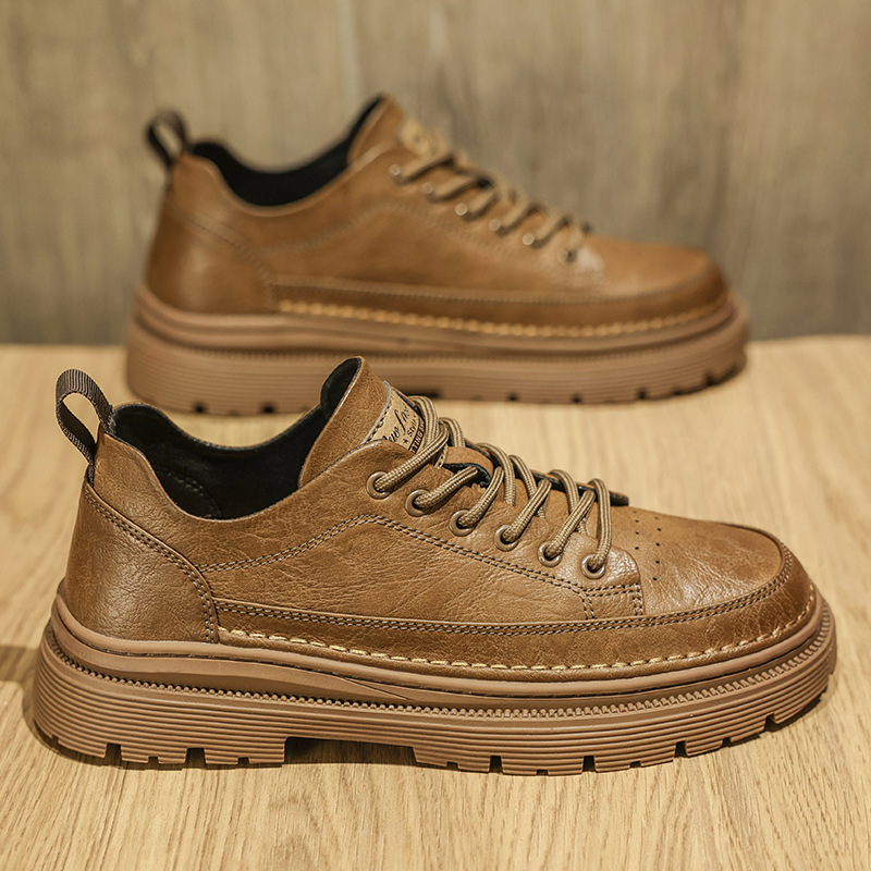 Men's Shoes Summer New Low-top Casual Board Shoes Men's British Business Leather Shoes Men's Spring and Autumn Tooling Martin Boots