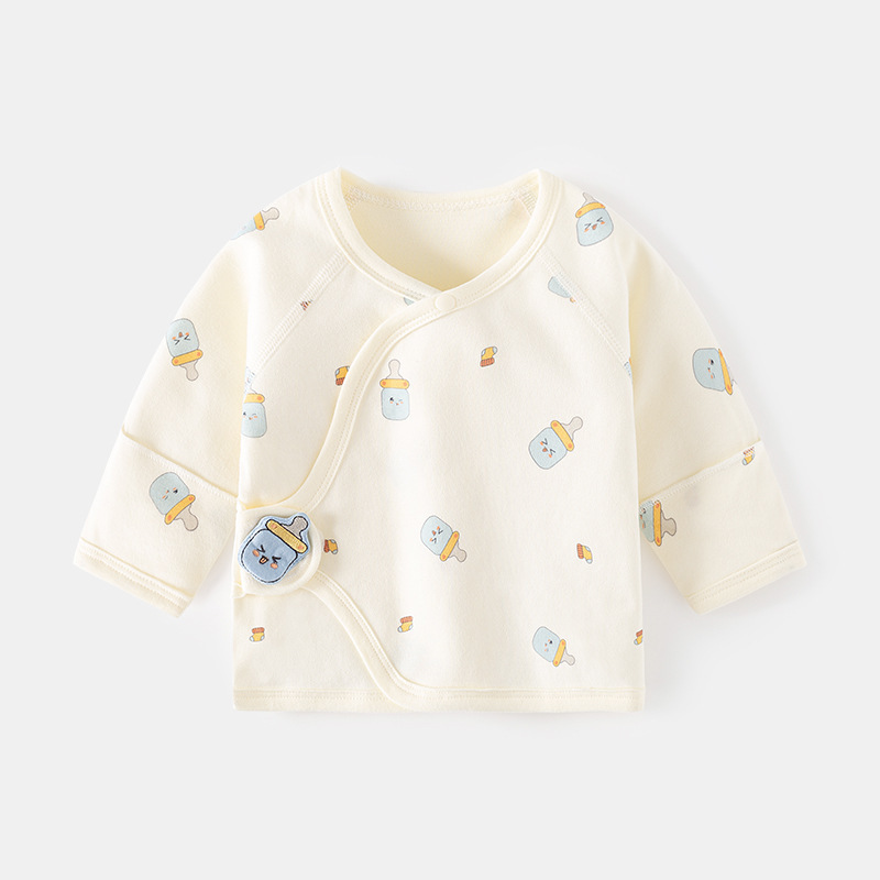 Newborn Baby Half-Back Intimates Boneless Pure Cotton Spring & Fall Velcro Pajamas Full Moon Monk Suit Baby Tops