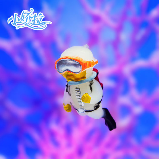 Blue Fat Diver Aquarium Hanging Fish Tank Landscape Ornaments Small Ornaments Submerged Floating Diver