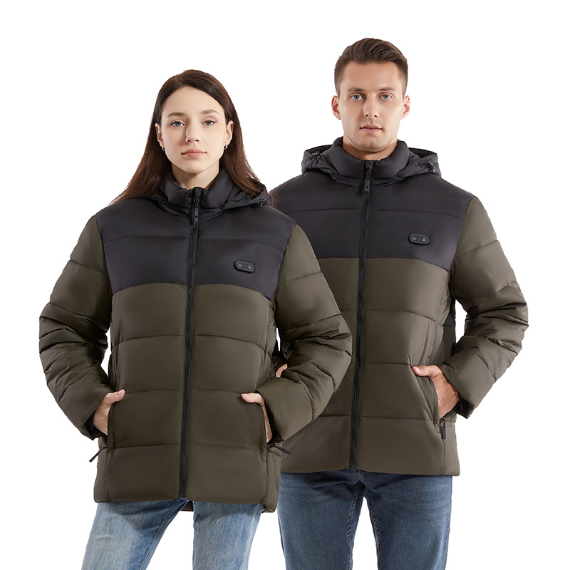 Chaqueta térmica inteligente DC de doble color, ropa calefactable para parejas, temperatura constante, diseño 2024