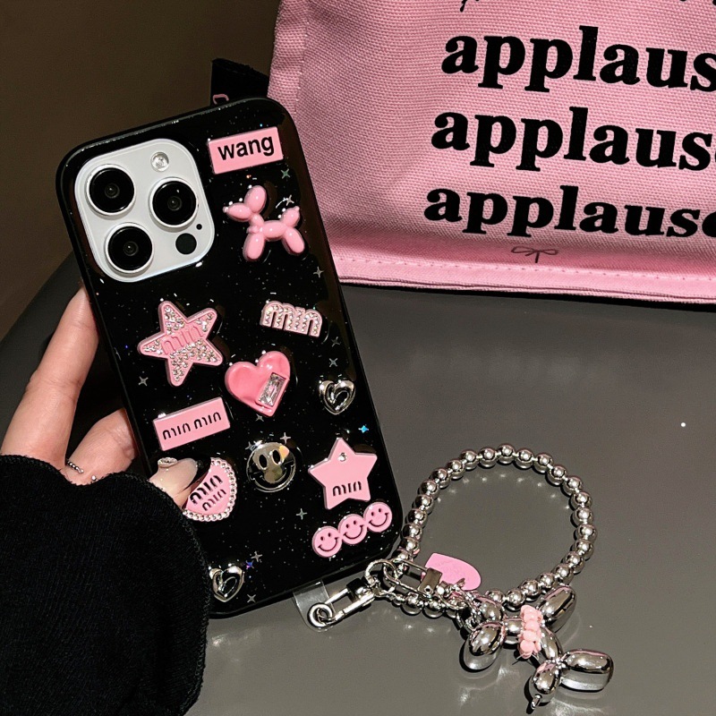 Hot Girl Stereo Star Balloon Dog Suitable for Apple 15Pm Mobile Phone Case Iphone13/14Promax Glue 16E