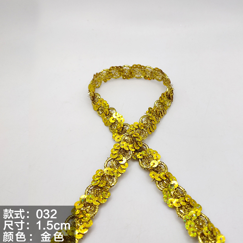 Colorido encaje de oro y plata perlas de triángulo de seda al por mayor de oro y plata cebolla diente borde DIY rendimiento accesorios de ropa estilo étnico cinta