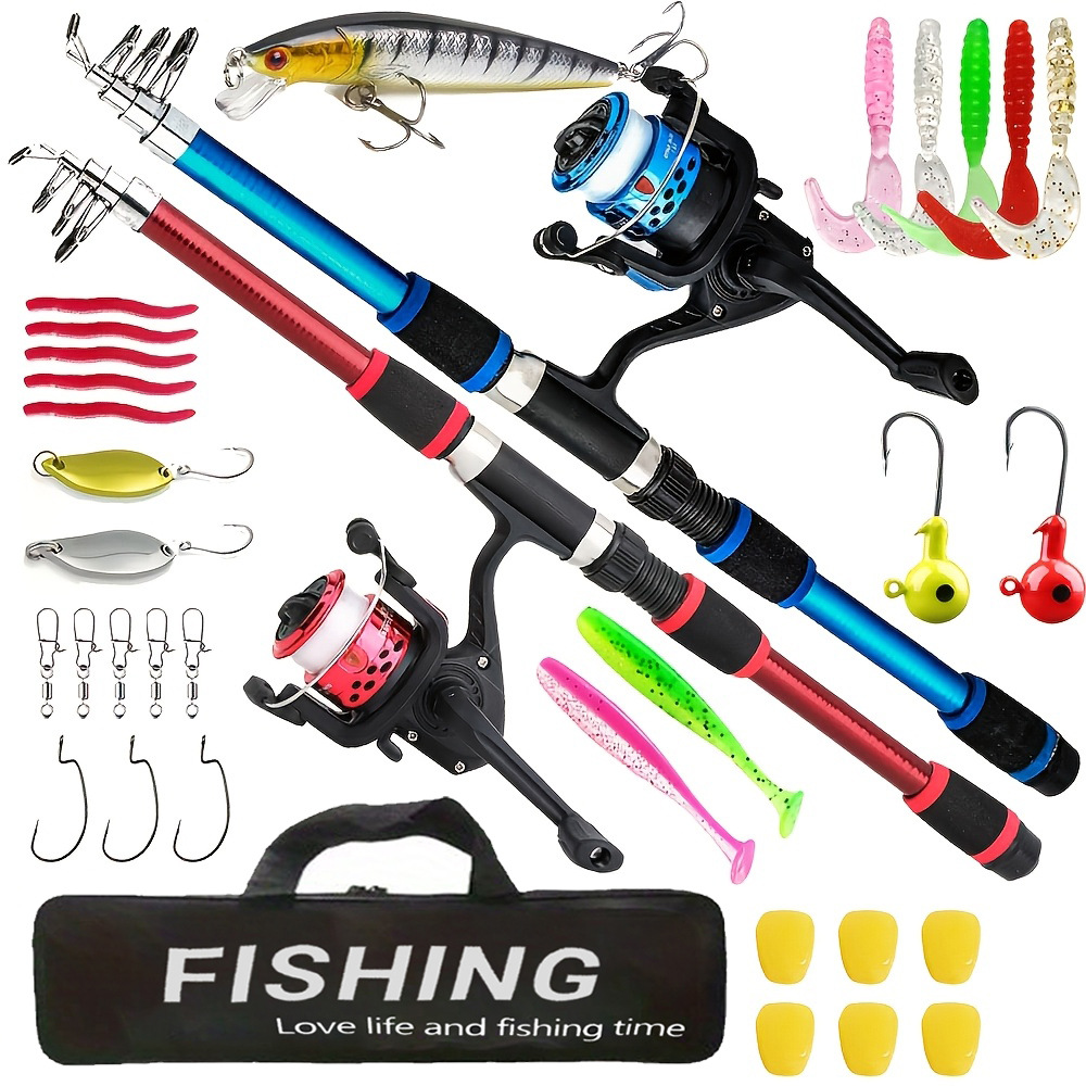 Double-rod two-piece children's sea rod set 1.8M beginner fishing rod complete set mini fishing rod fishing gear set wholesale