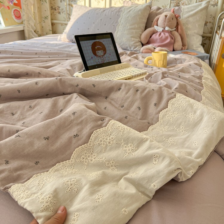 Za类纯棉夏凉被全棉可机洗空调被四件套凉被双人春秋单人夏薄被子|undefined
