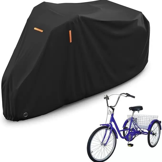 Cross-Border Amazon Popular Tricycle Cover 210D Oxford Cloth Pu Coated Bicycle Cover Motorcycle Cover Waterproof and Anti