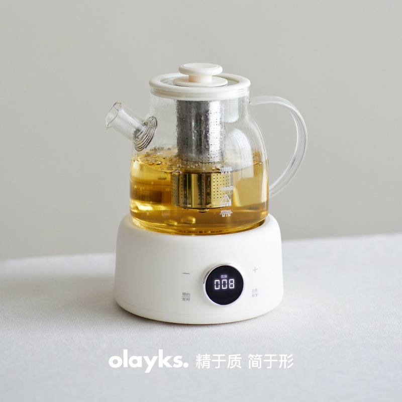 Olayks立時欧克養生壺家庭用多機能ミニ茶全ガラス恒温煮茶湯たんぽ|undefined