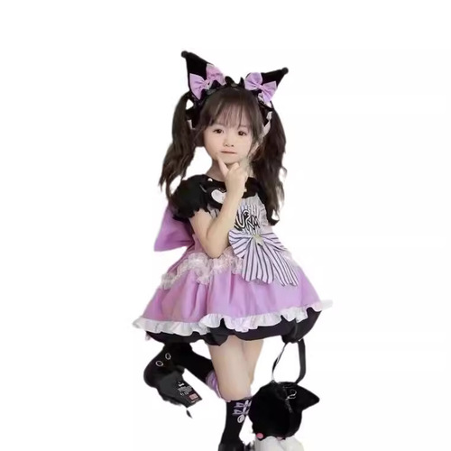 Children's Lolita Princess Dress Summer New Thin Cartoon Girl Lolita Puff Dress Koromi Belts Dress