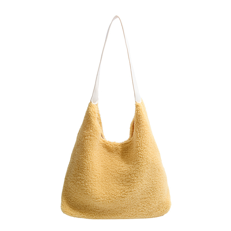 Retro de peluche de gran capacidad 2024 nuevo otoño e invierno estilo de viaje bolso de hombro minimalista estilo bolso de moda