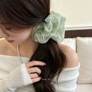 浅草雾语~法式2026大肠发圈女款欧根纱发圈新款发圈超仙春天头花