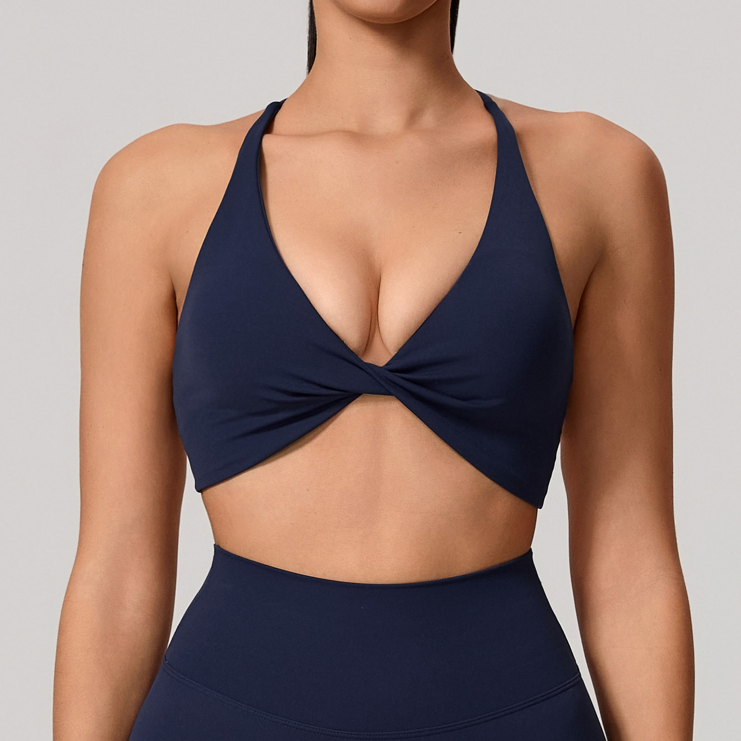 Xijia cruza hombros delgados y revela ropa interior deportiva femenina con sensación de nube, cuello con almohadilla para el pecho, sujetador ajustado de yoga transfronterizo y Fitness image 12