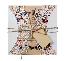 亚马逊 西方万圣节贺卡激光镂空 商务邀请函 蝴蝶网请柬现货批发