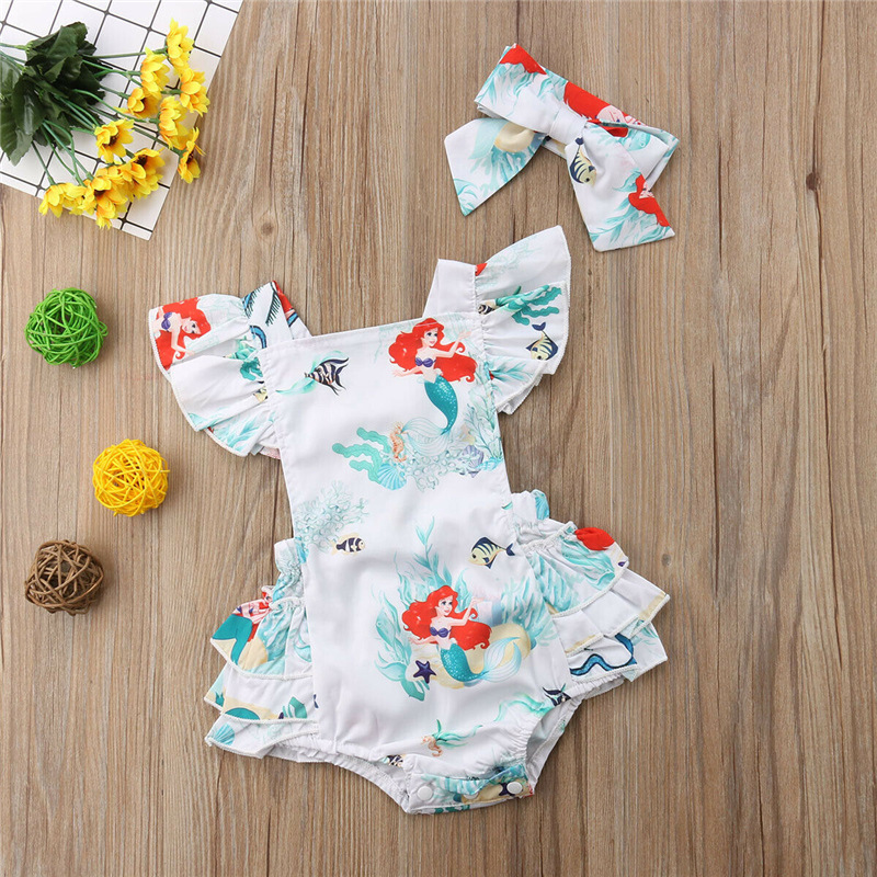 Mermaid Pattern Baby Romper