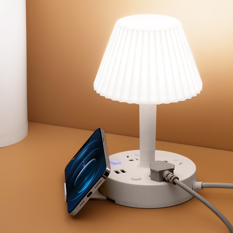 Table lamp socket USB charging multi-function multi-port extension cord with phone stand soft light eye protection night light wholesale