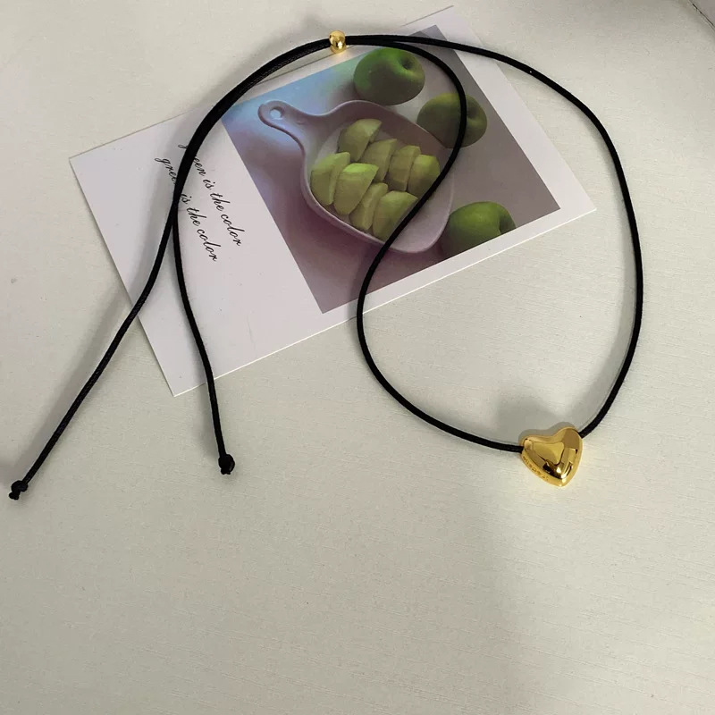Heart Shape Pattern Simple Style Heart Shape Copper Plating Necklace