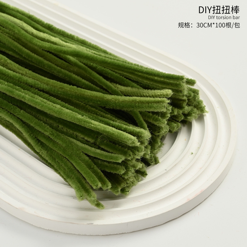 Mayorista 8mm ultra-denso de lana hecha a mano para niños diy puzzle juguete material de ramo paquete de color macarón barra de torsión