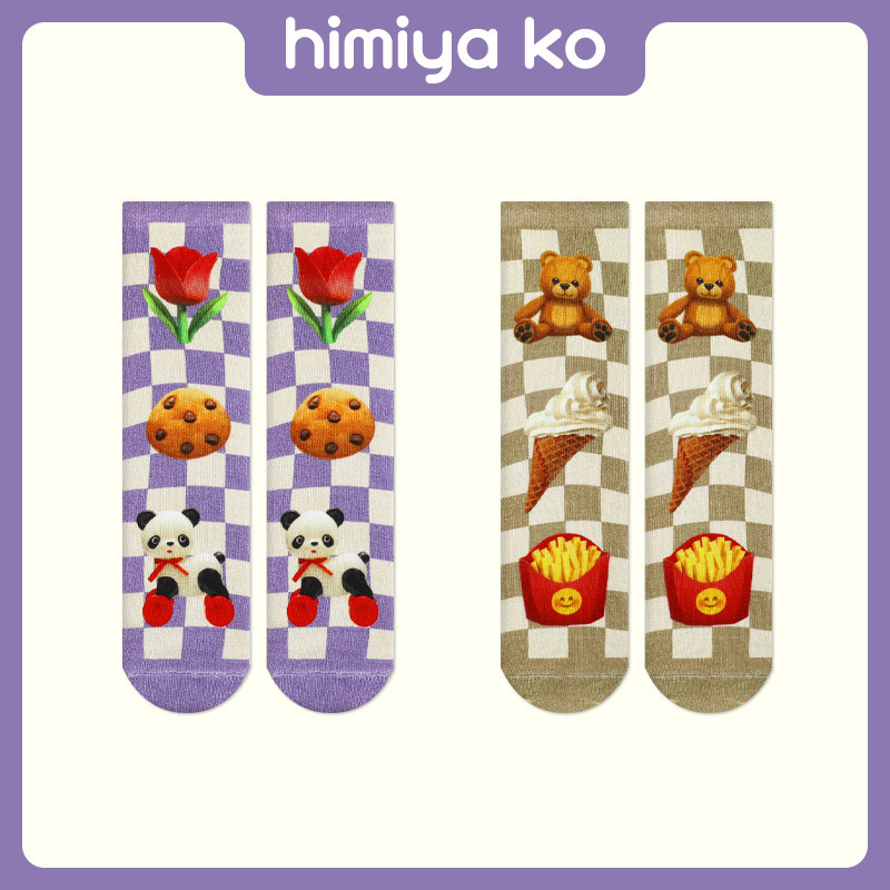 Spring and Summer | Retro Toy Series E-Moji Bear 3D Digital Printing Socks for Women, All-Season Style Spring and Summer | Retro Toy Series E-Moji Bear 3D Digital Printing Socks for Women, All-Season Style