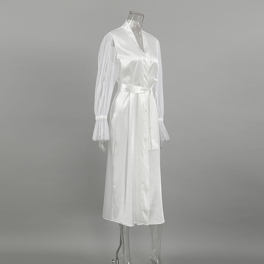 Graceful Long Sheer Robe in White