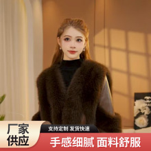 2025新款仿狐狸毛皮草大衣夹棉休闲皮草外套冬季女士宽松高品质