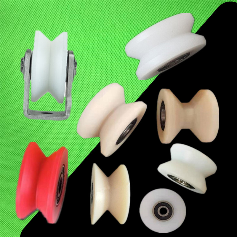 V型滑轮包胶轴承滚轮导向轮凹槽梯形滚轮过线轮V槽导丝轮槽22-25