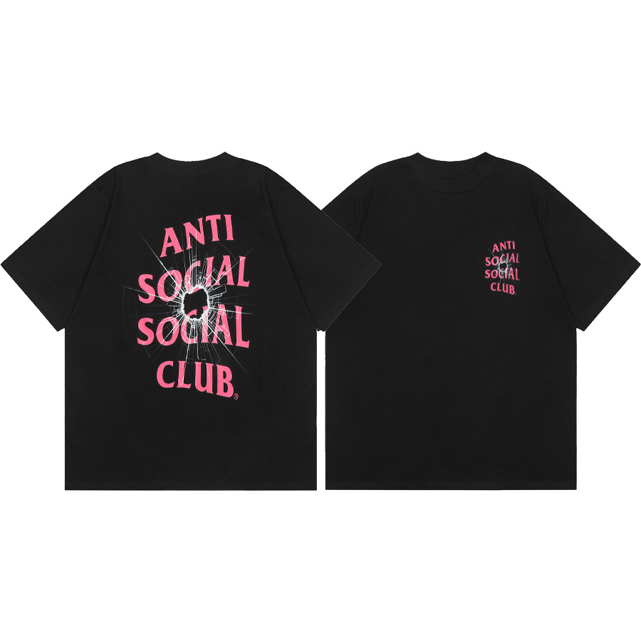 Versión correcta ASSC Club de dibujos animados relámpago impresión conjunta cuello redondo de los hombres Jersey pareja manga corta Camiseta moda