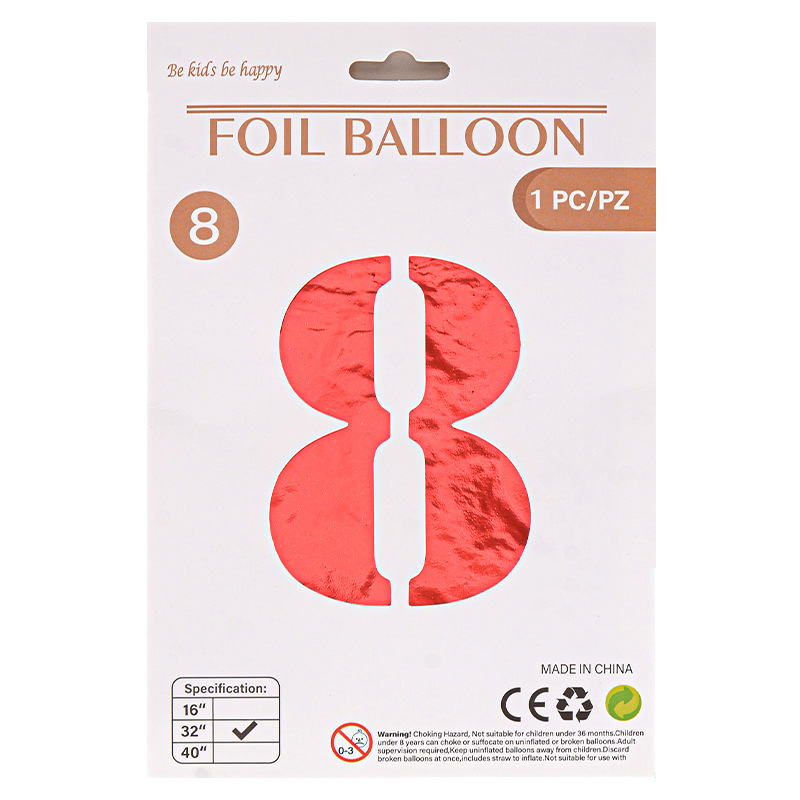 32 pulgadas Tarjeta de papel digital OPP globo de embalaje independiente fiesta de cumpleaños ambiente decorativo globo